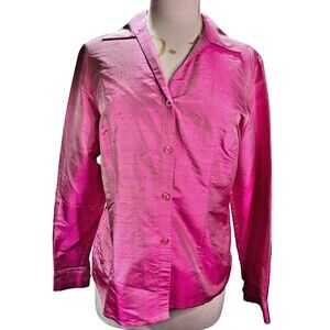 Worthington Blouse Size M Women's Modern Workwear Aesthetic Preppy Button Down